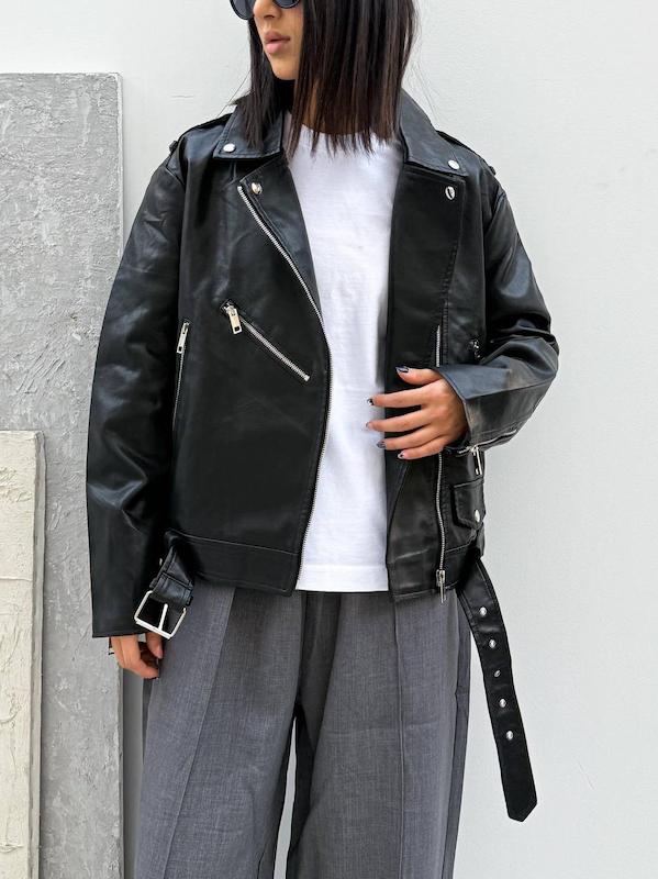 کت چرم مشکی 