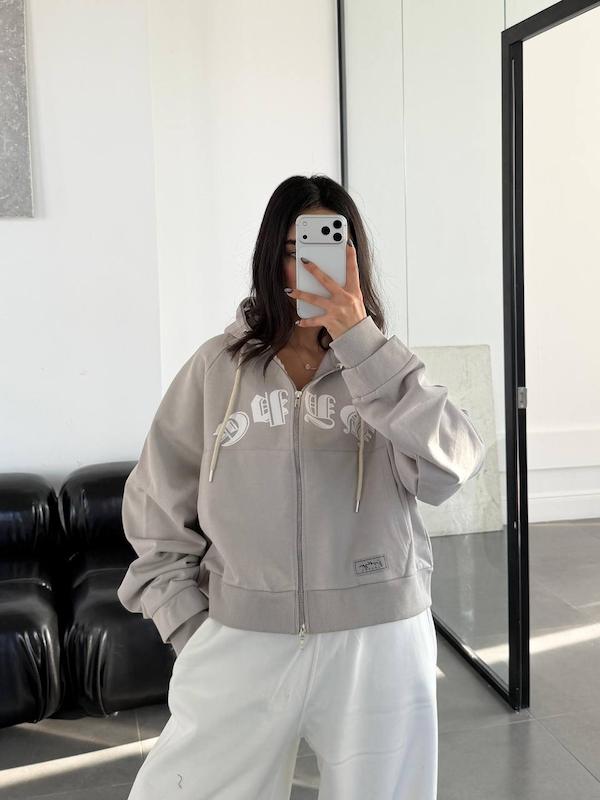 سویشرت دو زیپ خاکی 🥠