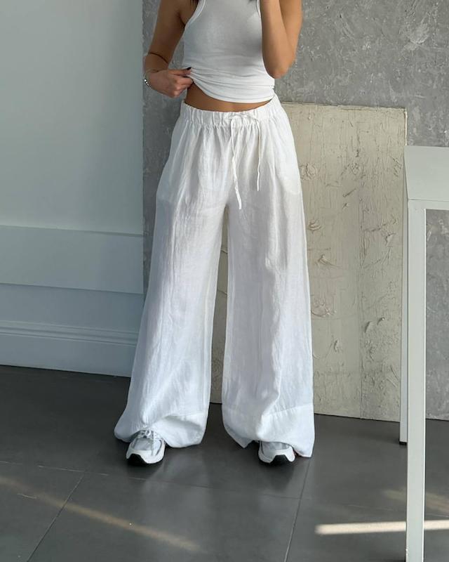 شلوار لینن سفید برند ZARA🦢