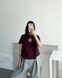 تیشرت زرشکی SMILE 