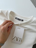 تیشرت باکسی سفید برند ZARA