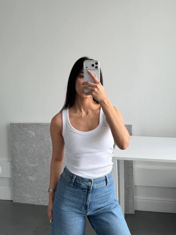 تاپ سفید برند ZARA