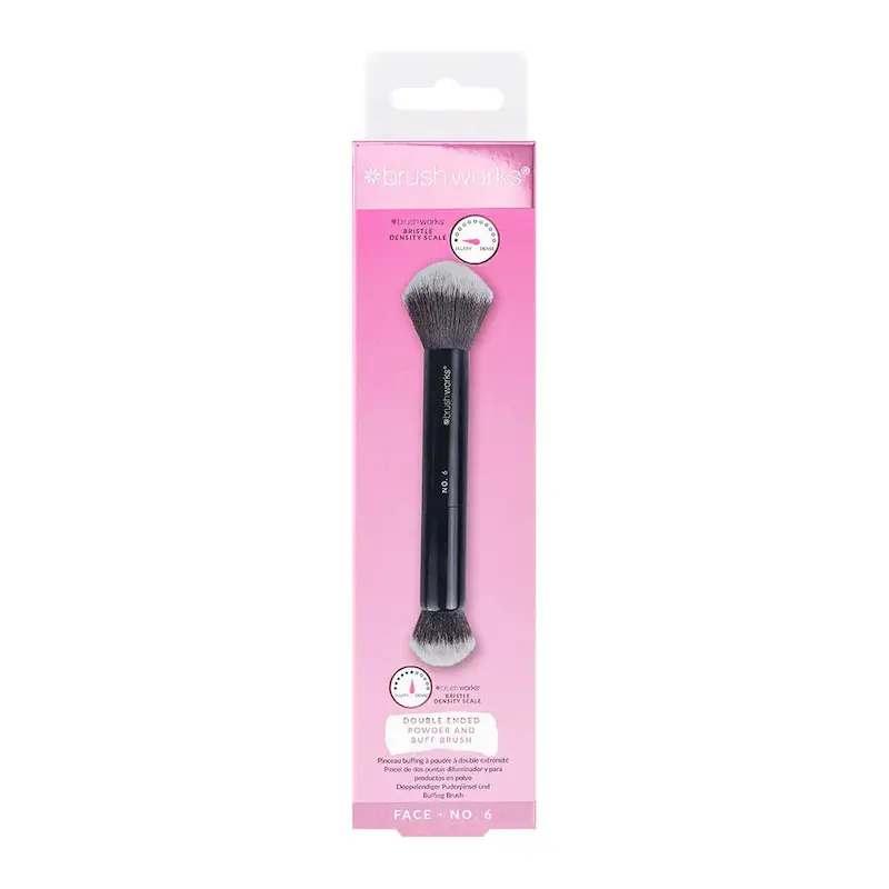براش دو سر پودر و فید براش‌ورکس | Brushworks No. 6 Double Ended Powder & Buff Brush