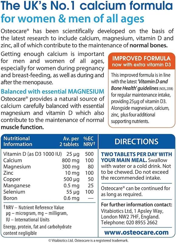قرص استئوکر کلسیم ویتابیوتیکس 90 عدد | Vitabiotics Osteocare Calcium 800mg with Vitamin D3
