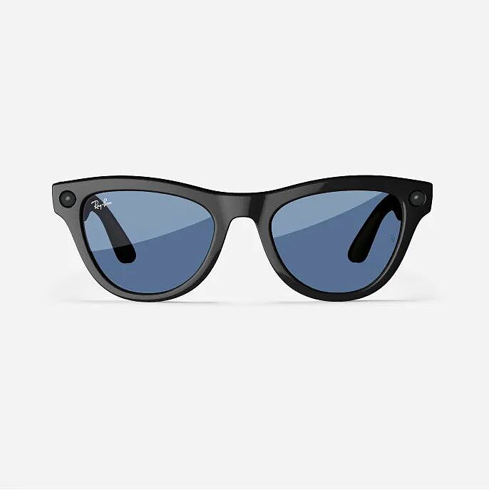 عینک هوشمند ری بن Meta RayBan Skyler Shiny Black Frame + Transitions Cerulean Blue Lense