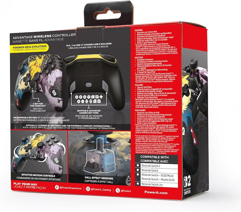 دسته بازی بلوتوثی نینتندو سوییچ طرح پوکمون | PowerA Advantage wireless controller for nintendo switch 