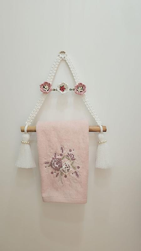 جا حوله ای مکرومه با نخ سوزنی