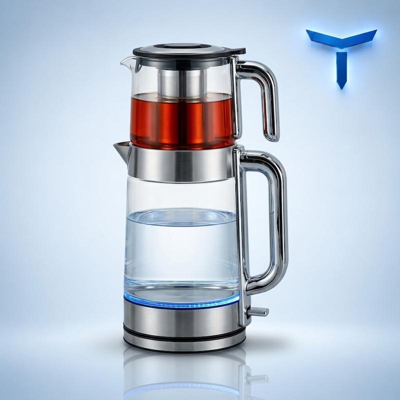 چای ساز میگل مدل GTS280 ظرفیت ۲ لیتر با کتری شیشه‌ای