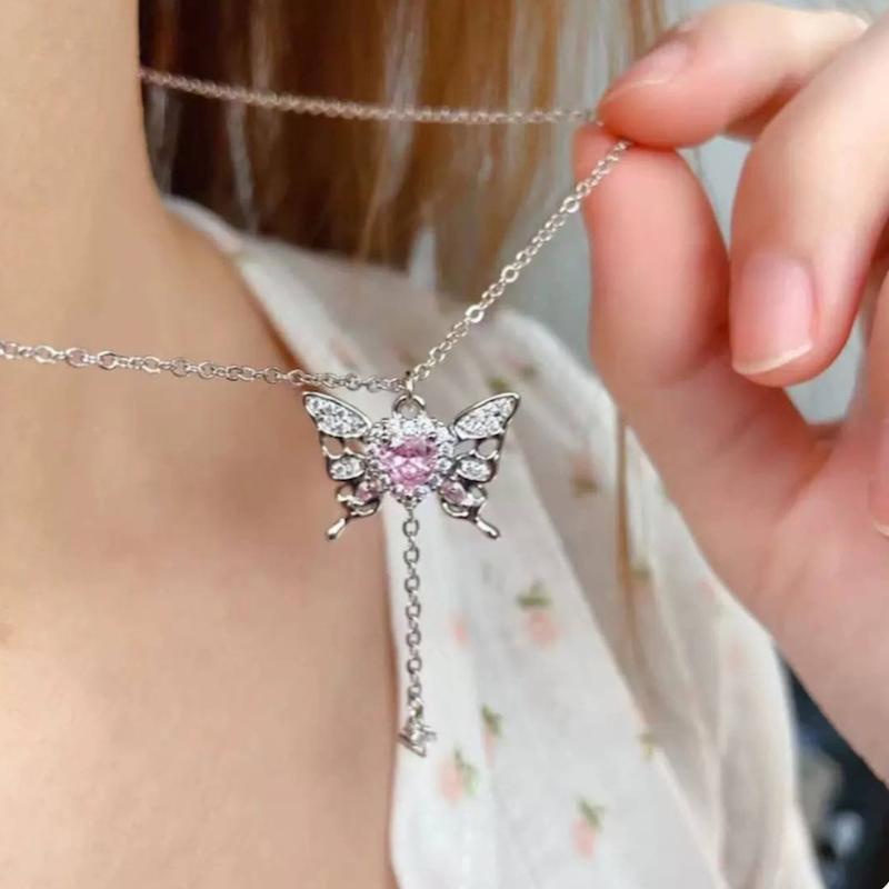 گردنبند پروانه نگینی🎀🩷
