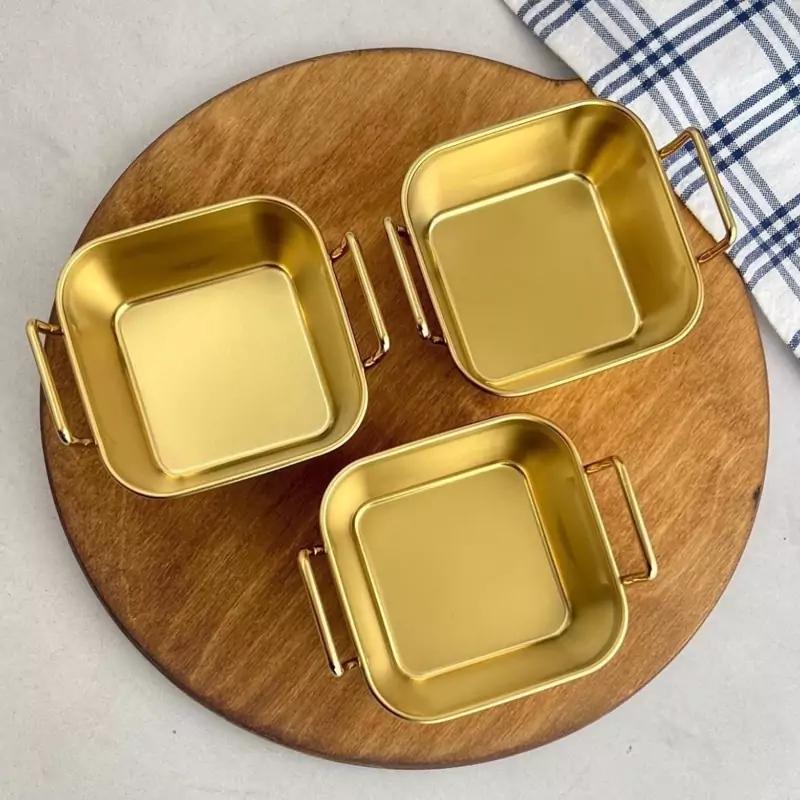 تابه مربع ۱۰  در ۱۰ استیل طلایی 