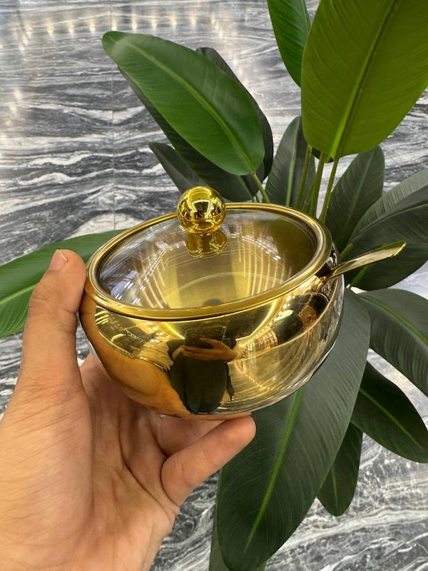 قندان استیل طلایی