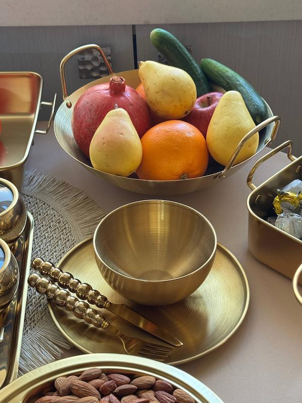 تابه ووک دسته دار استیل طلایی