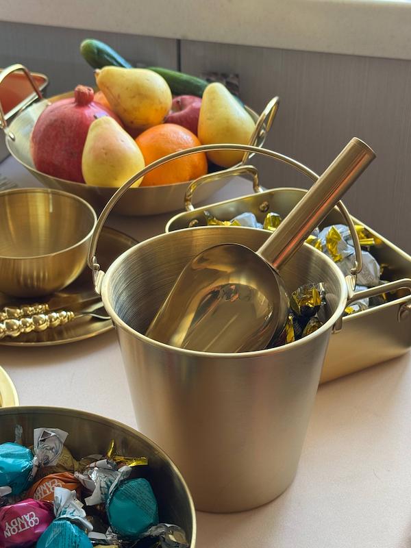 سطل استیل طلایی