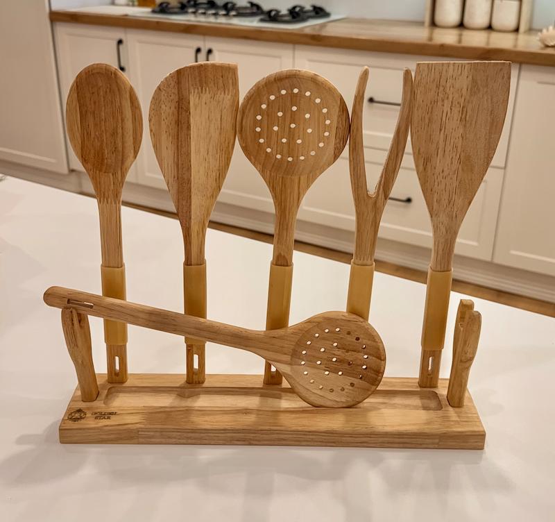 ست کفگیر5 تایی با استند چوبی