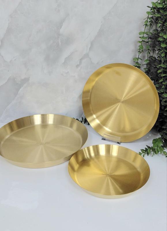 دیس لبه دار استیل طلایی