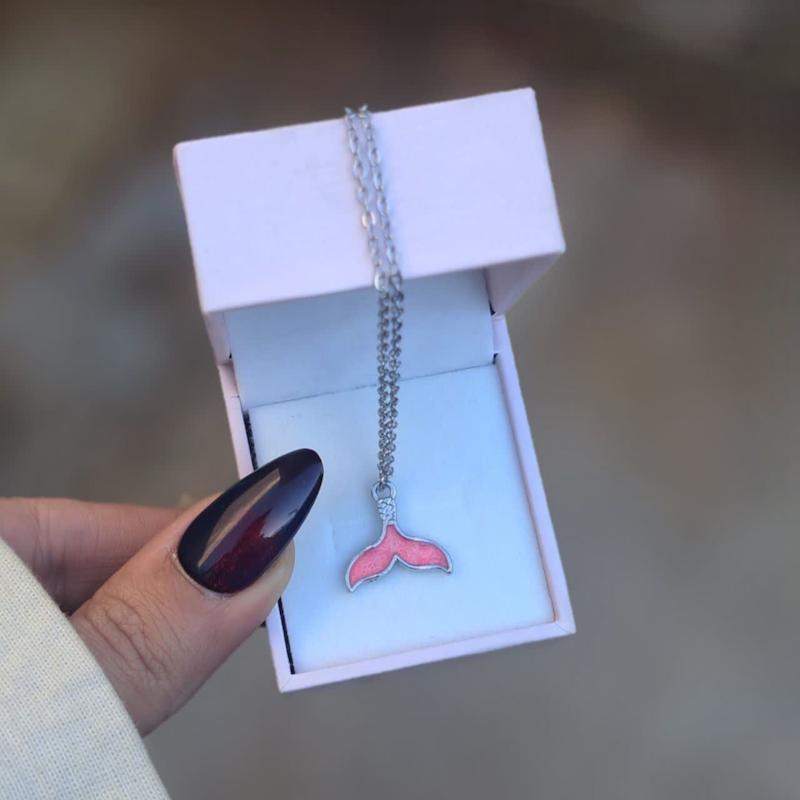 گردنبند دم‌وال صورتی کد۴۴۵