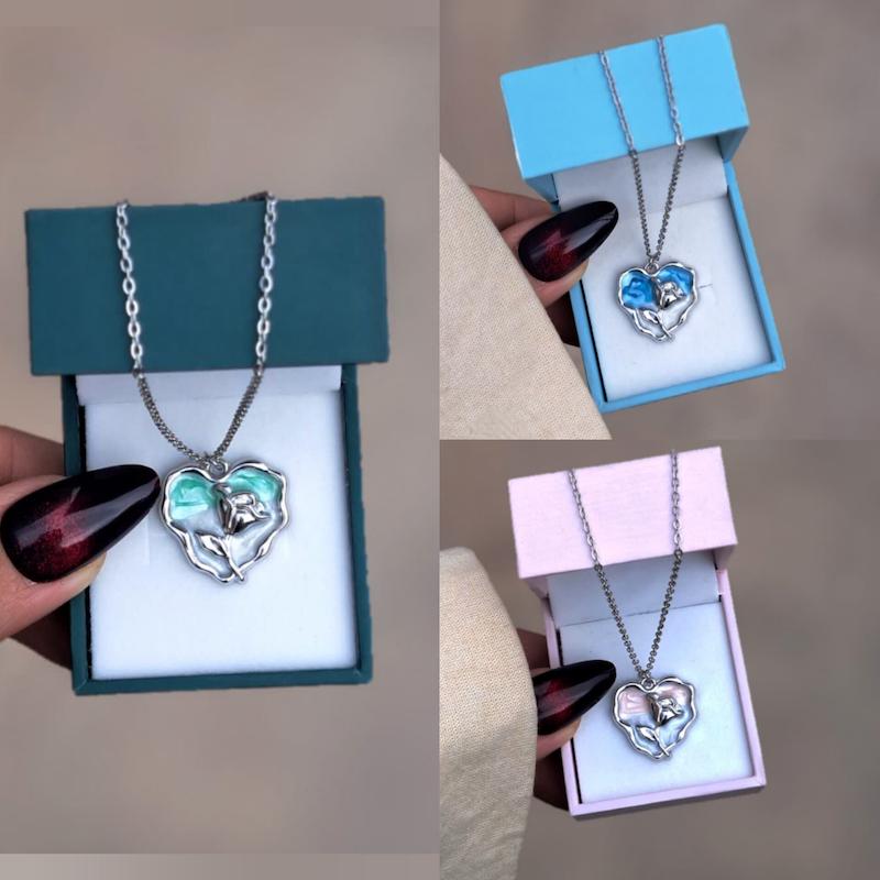 گردنبند میناکاری قلب کد۴۵۶