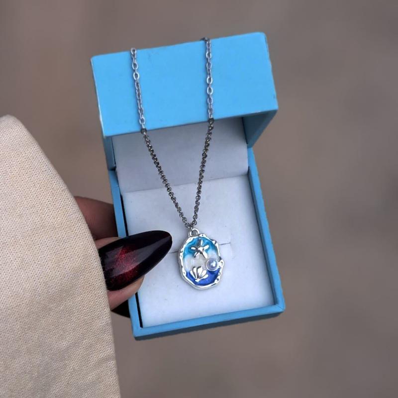 گردنبند میناکاری دریا کد۴۵۷