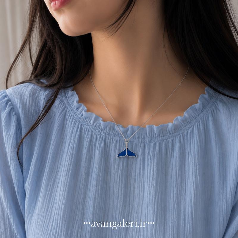 گردنبند دم‌وال آبی کد 329