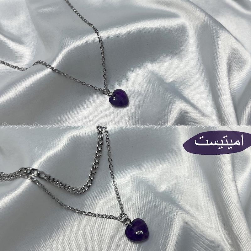 گردنبند قلب سنگی مینی💕