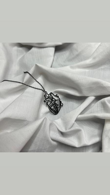 گردنبند قلب مشکی🖤