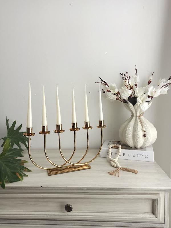 جاشمعی فلزی  شش شعله کد 2214