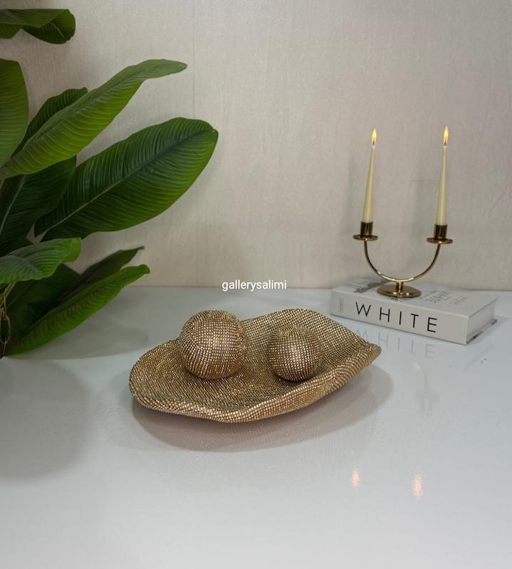 ظرف دکوراتیو نگینی همراه گوی 