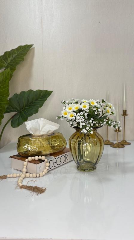 ست گلدان و جادستمالی بلور