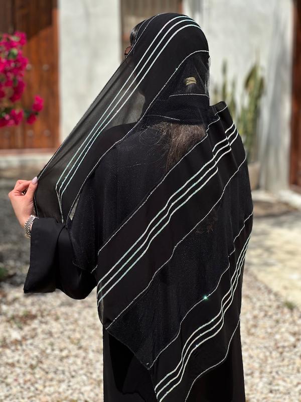 شال مجلسی مدل ترکیبی توری کد 310