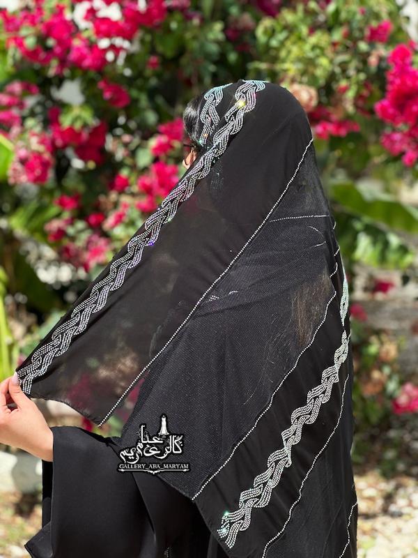 شال مجلسی مدل ترکیبی توری کد 313