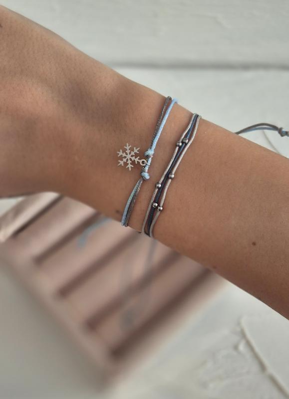 دستبند پکی دستباف مدل گره دانه برف