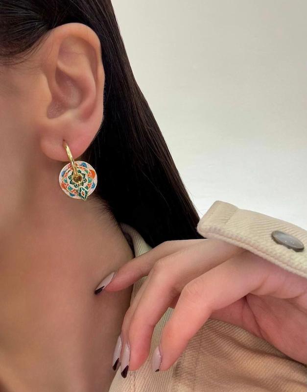 گوشواره میناکاری مدل سنتی کد(05)