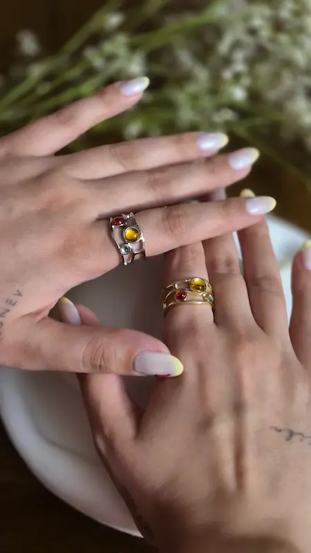 انگشتر مدل سنگ رنگی