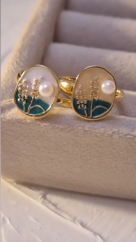 انگشتر مدل گندم و مروارید