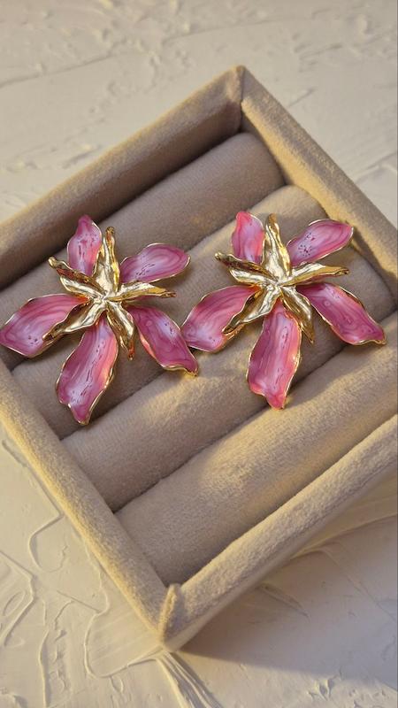 گوشواره میناکاری مدل گل فانتزی