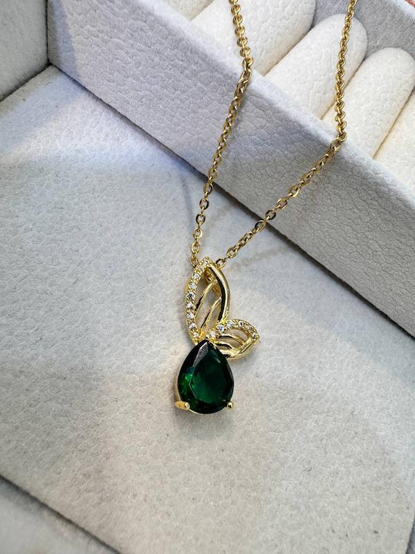 گردنبند جواهری مدل پروانه فانتزی