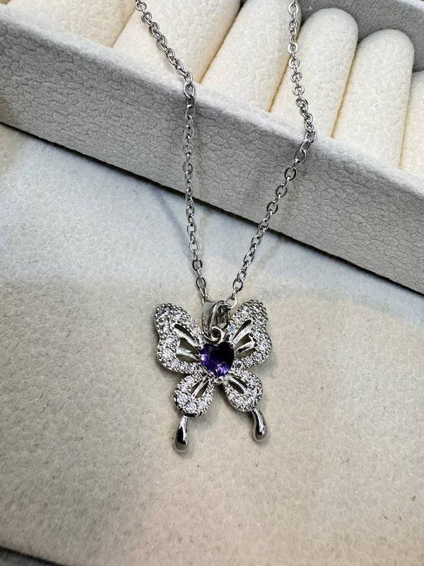 گردنبند جواهری مدل پروانه