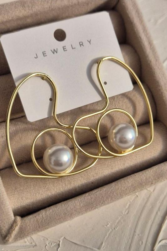 گوشواره مدل قلب مرواریدی