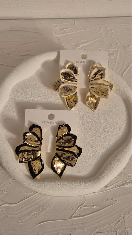 گوشواره مدل گل کوبیسم