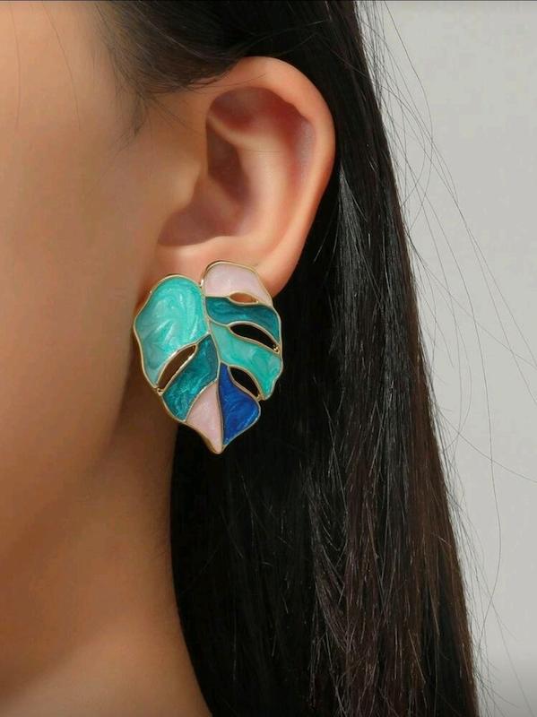 گوشواره مدل برگ رنگی