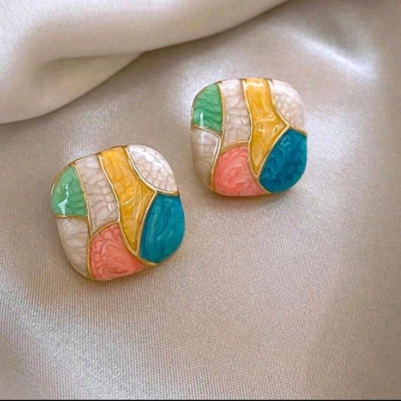 گوشواره میناکاری مدل مربع