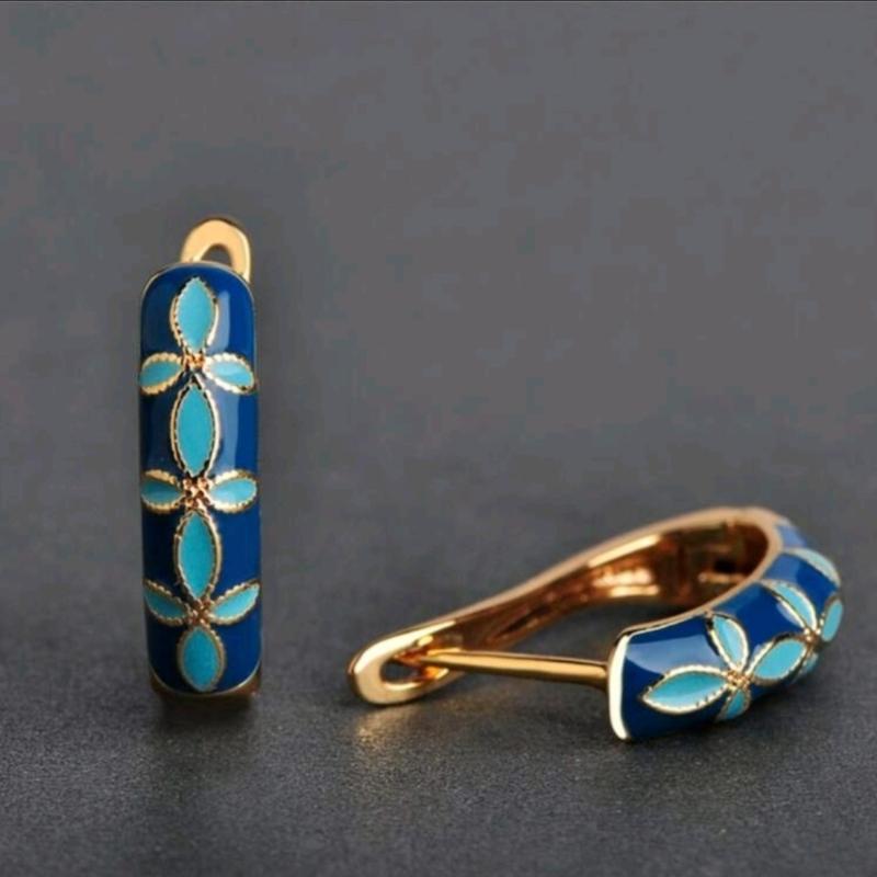 گوشواره میناکاری مدل سورمه ای