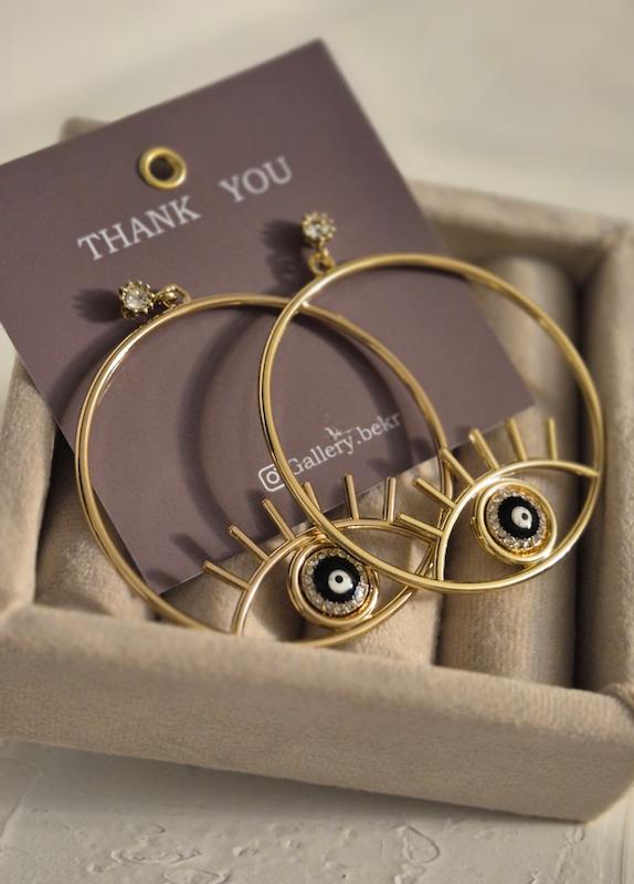 گوشواره دایره مدل چشم نظر