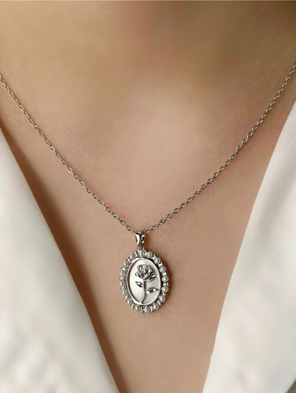 گردنبند صدفی مدل گل