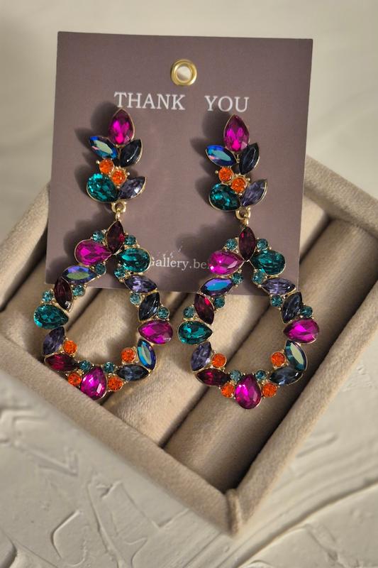 گوشواره جواهری مدل بیضی