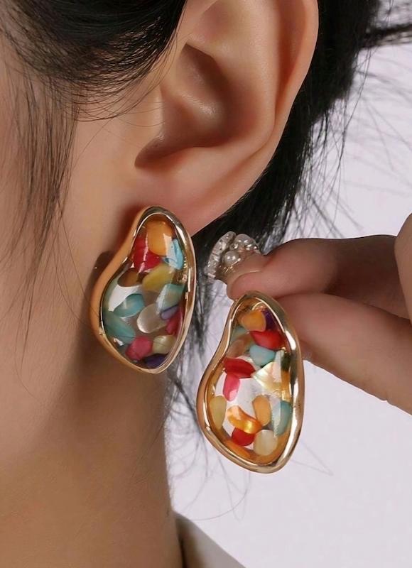 گوشواره رزینی مدل رنگی