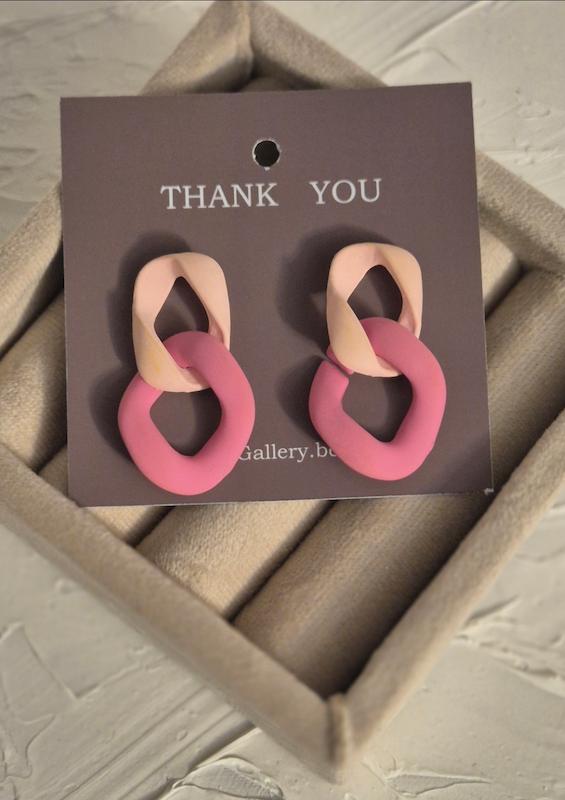 گوشواره مدل کارتیه صورتی