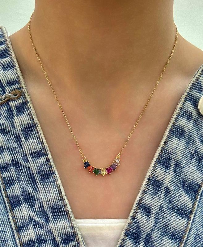 گردنبند تنیسی مدل چند رنگ