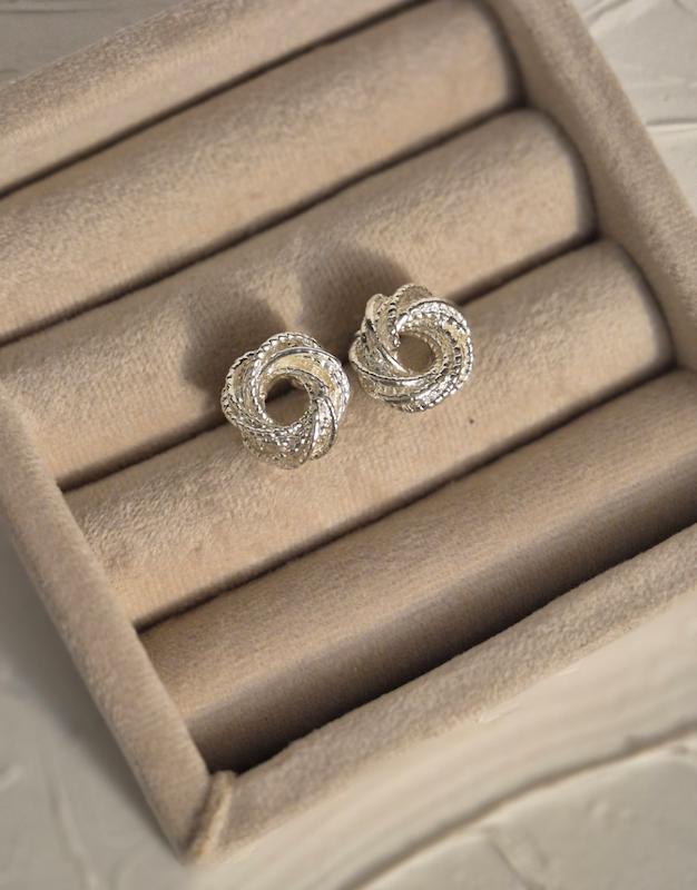 گوشواره آبکاری نقره مدل فلاور