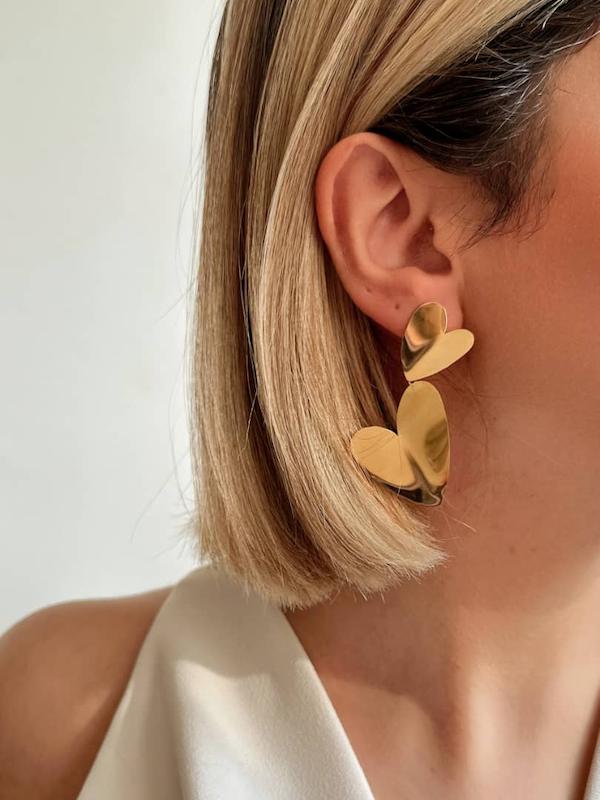 گوشواره مدل قلب دوتایی